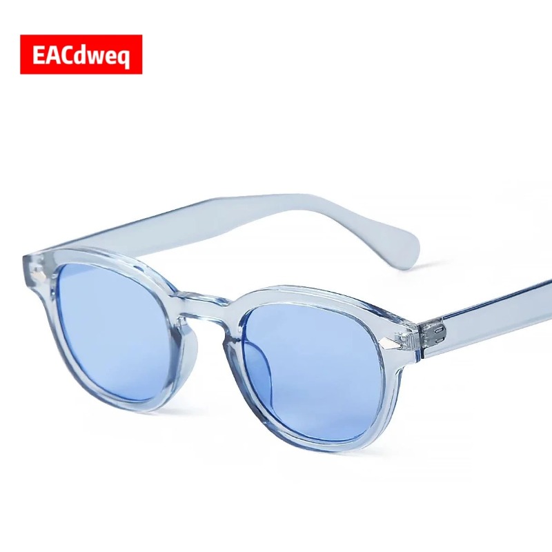 Women Fashion Glasses - Moda Şeffaf Mavi Yuvarlak Güneş Gözlüğü