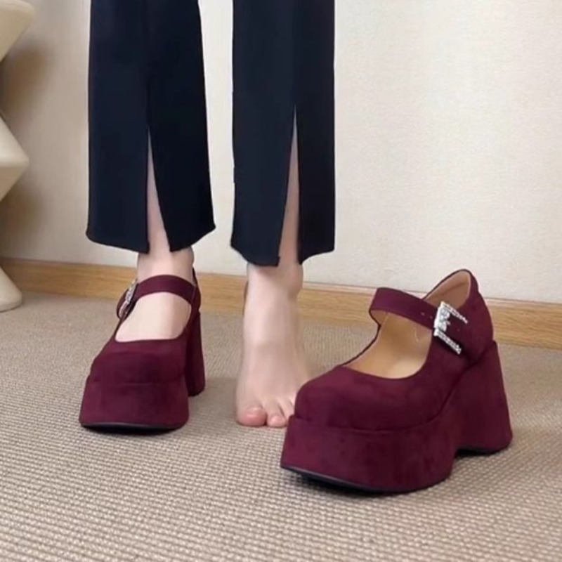 Women'S Fashion Korea - Kalın Platform Mary Jane Ayakkabı Kadın