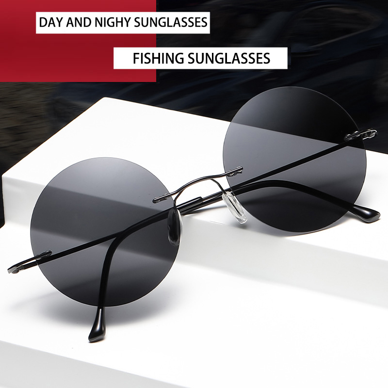 Women Fashion Glasses - BOYSEEN Ultra hafif polarize dairesel çerçevesiz