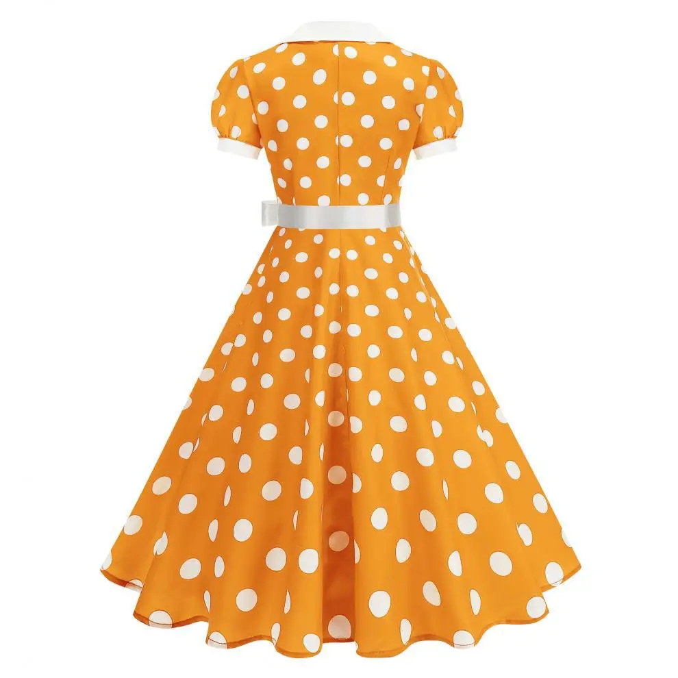 Women'S Fashion Of The 60S - Vintage Puantiyeli Yazlık Elbise Kadınlar 1950'ler