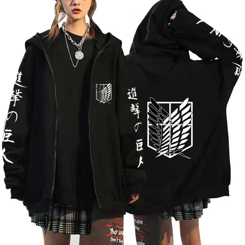 Women'S Fashion Zip Up Hoodies - Anime fermuarlı kapüşonlu kıyafet spor ceket