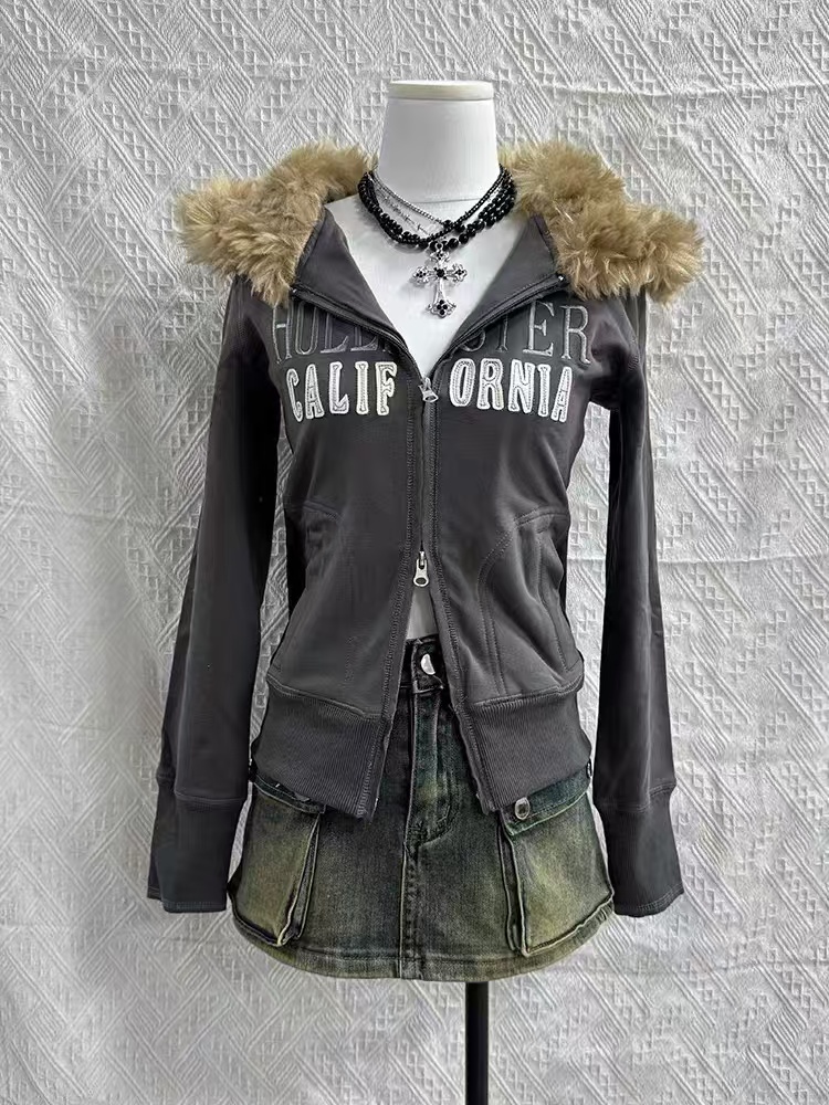 Women'S Fashion Zip Up Hoodies - Sonbahar ve Kış Klasik Harajuku Tarzı