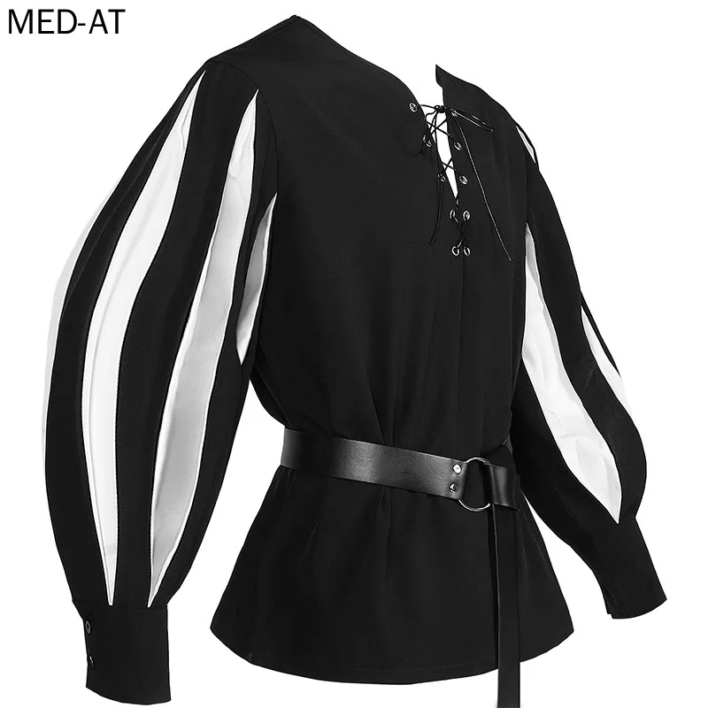 Belted Shirt Dress - Erkekler Ortaçağ Cosplay Cadılar Bayramı Savaşçı