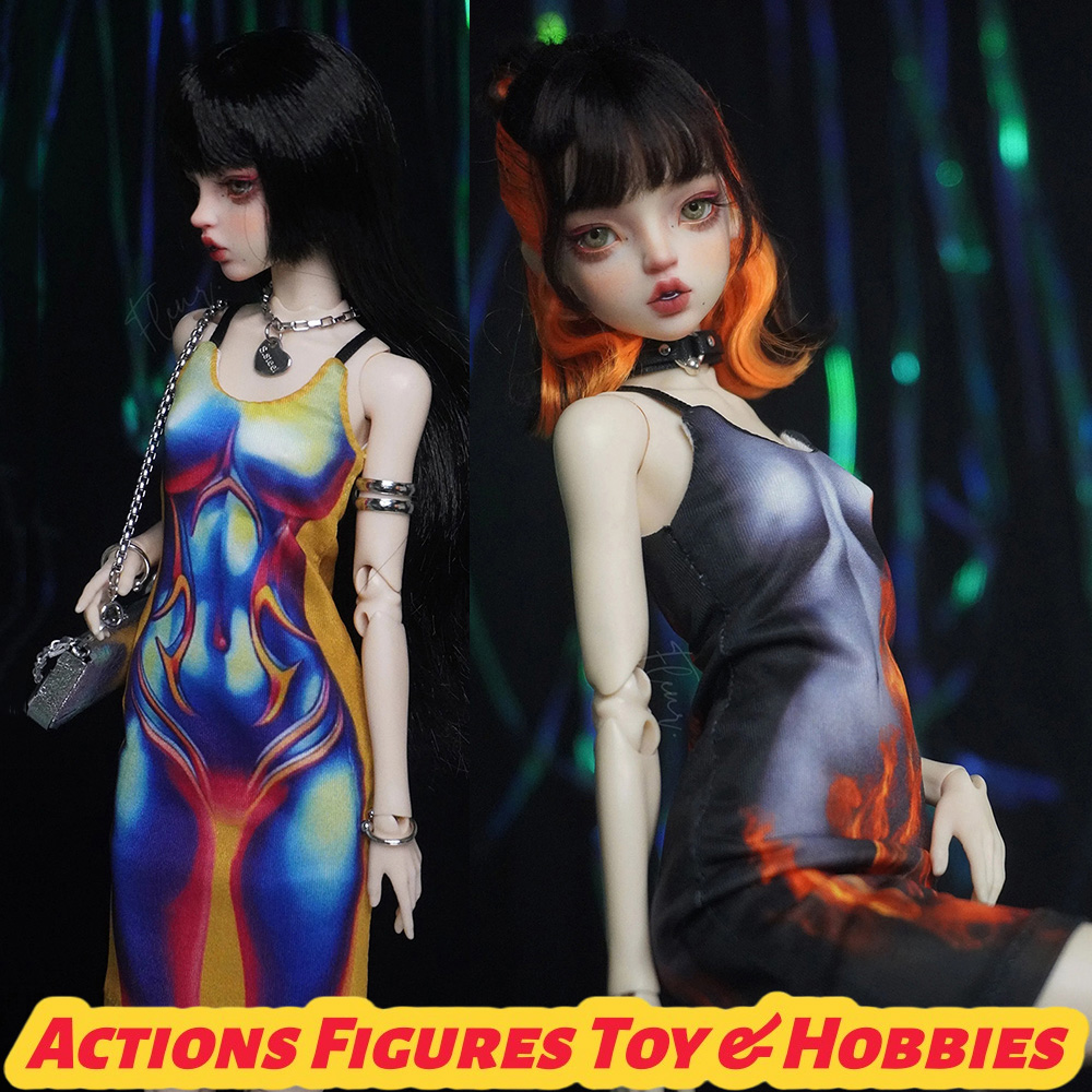 Belted Shirt Dress - 1/6 BJD Bebekler İllüzyonel Sanat Baskılı