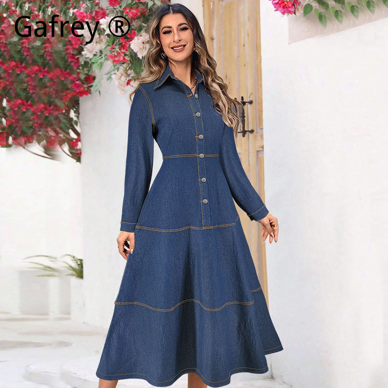 Yeni Moda Kot Jean Gömlek Elbi - Belted Shirt Dress incelemesi ve fiyatı