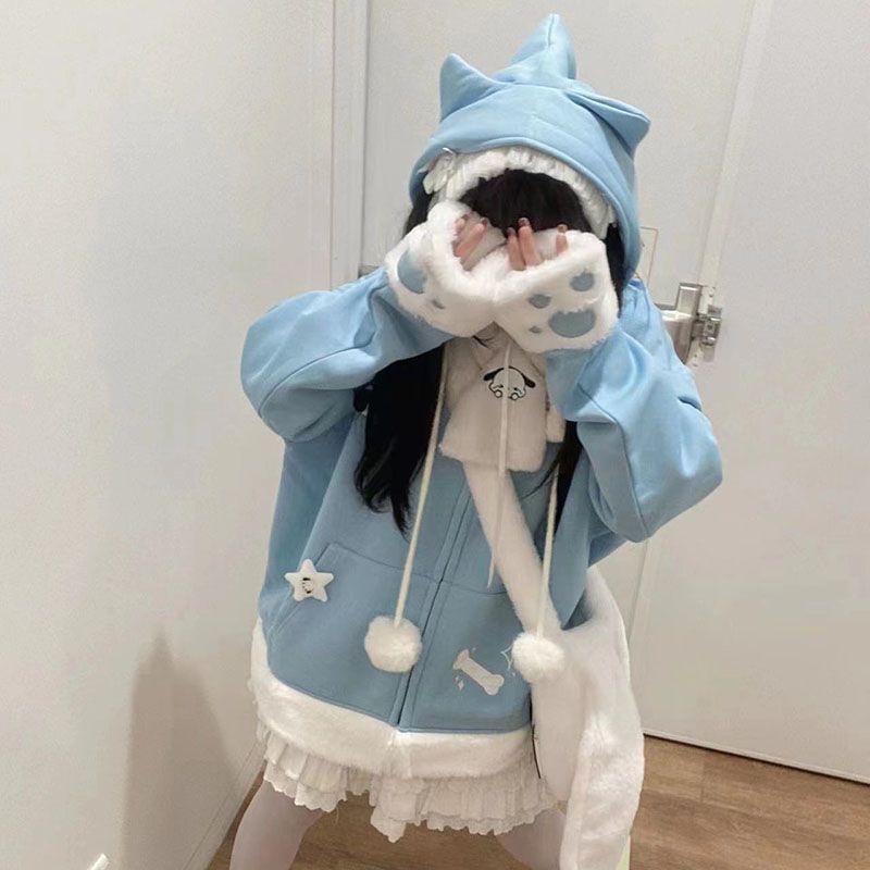 Japon Sevimli Anime Nakışlı Ke - Women'S Fashion Zip Up Hoodies incelemesi ve fiyatı