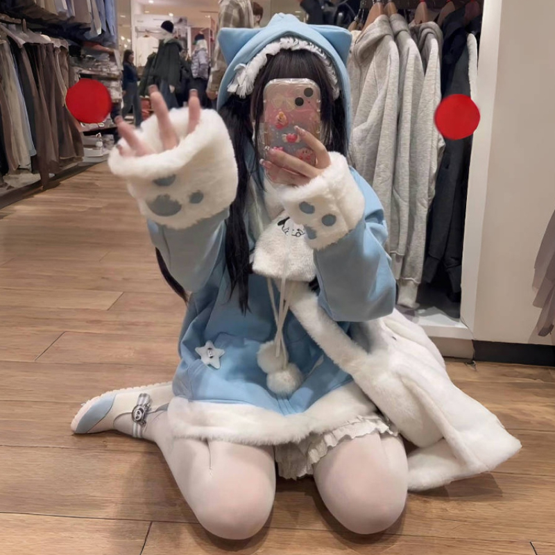 Japon Sevimli Anime Nakışlı Ke - Women'S Fashion Zip Up Hoodies incelemesi ve fiyatı