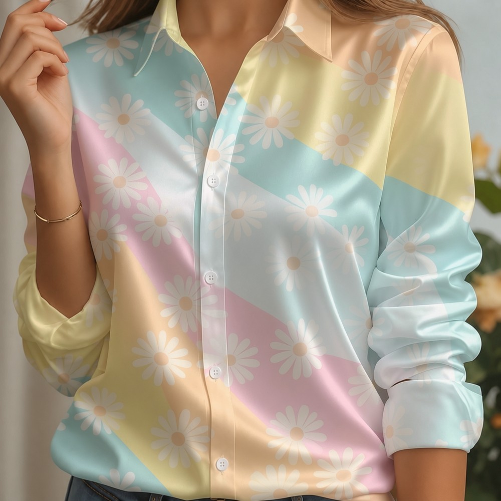 Kadın Saten Yaka Gömlek Pastel - Women Top Fashion incelemesi ve fiyatı
