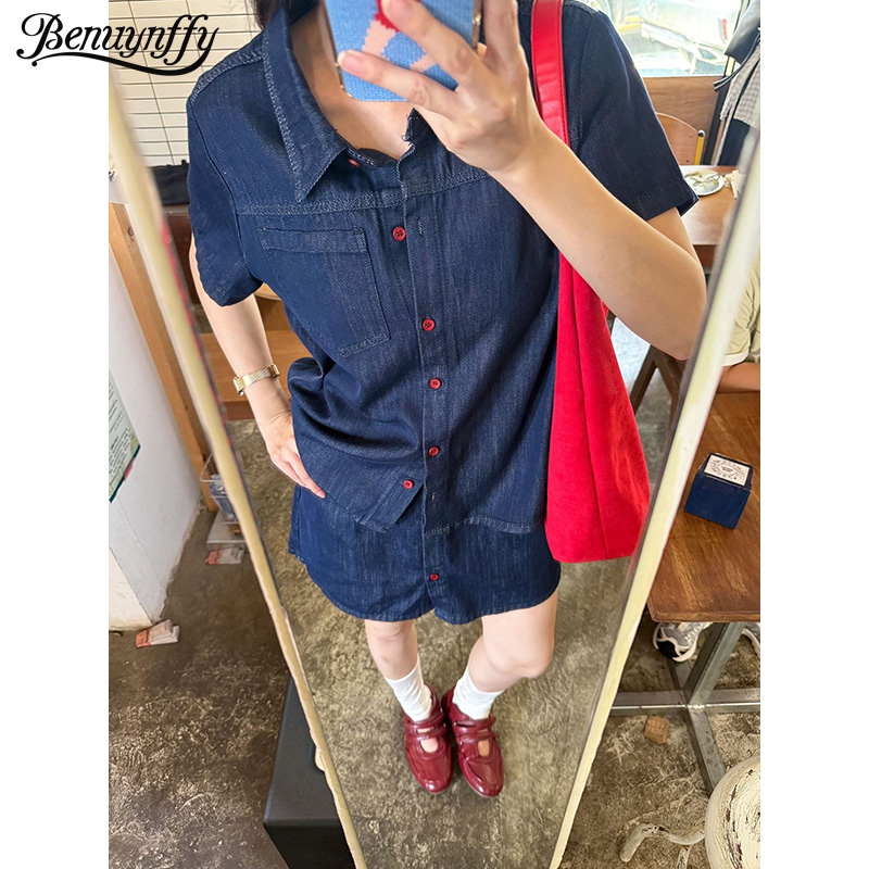 Benuynffy Retro Kısa Kollu den - Women Fashion Jeans incelemesi ve fiyatı
