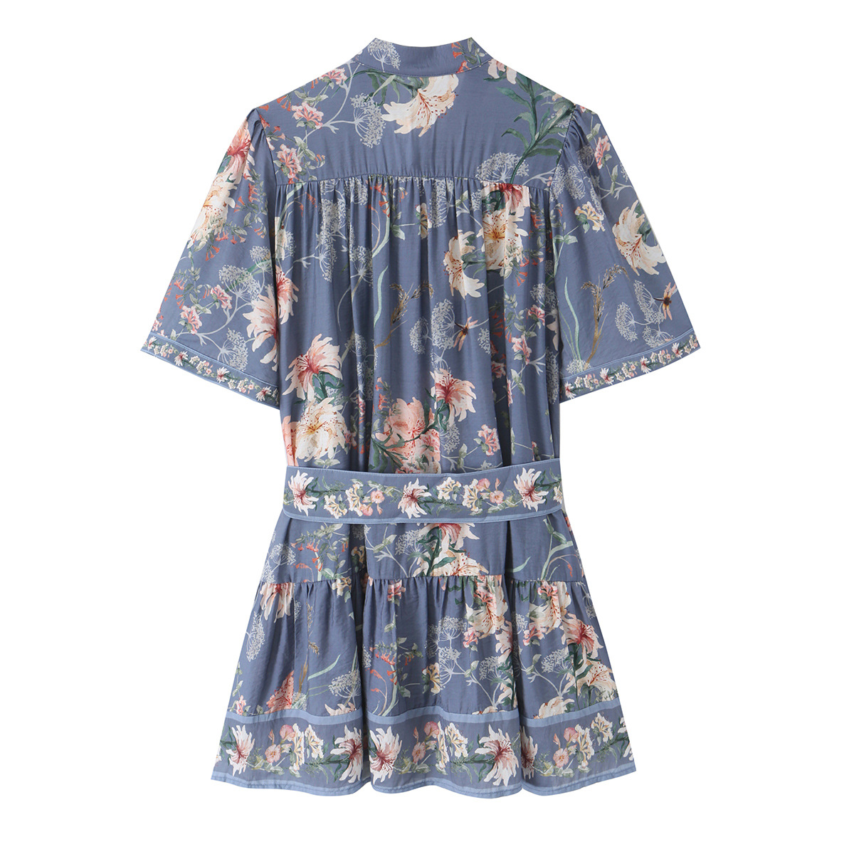 Kadın Çiçek Baskılı Kısa Kollu - Belted Shirt Dress incelemesi ve fiyatı