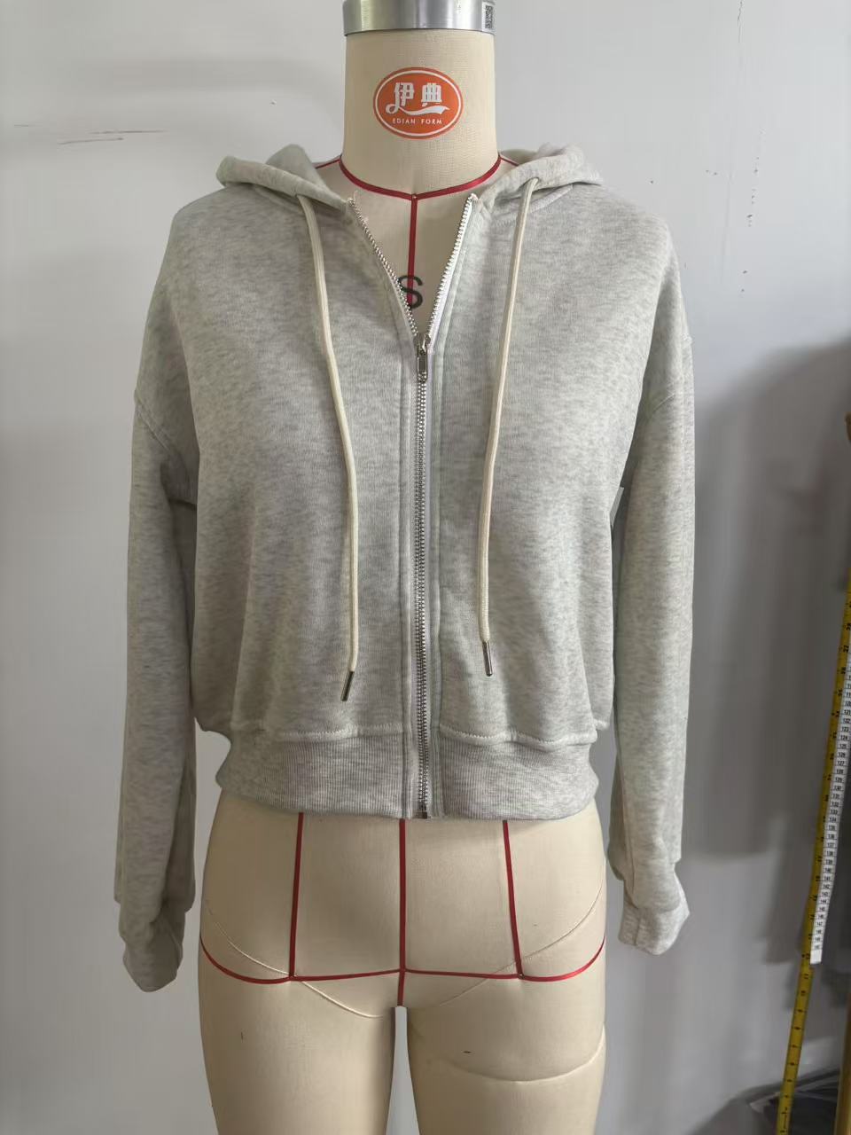 Kadın Gri Kırpılmış Fermuarlı  - Women'S Fashion Zip Up Hoodies incelemesi ve fiyatı