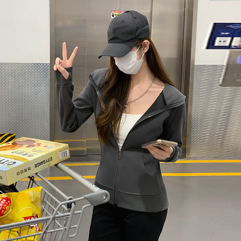 Kadınlar İçin Tek Renk Dar Kes - Women'S Fashion Zip Up Hoodies incelemesi ve fiyatı